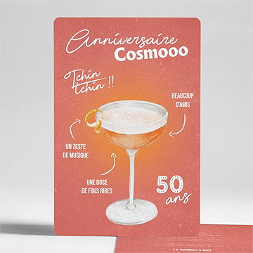Invitation anniversaire cosmo 50 ans