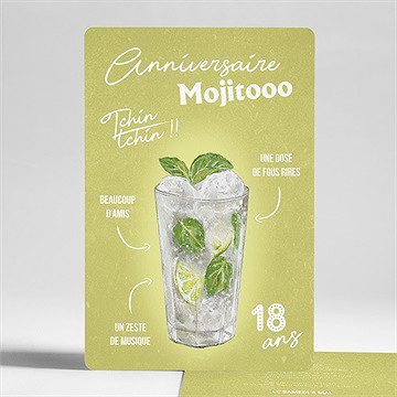 Invitation anniversaire mojito