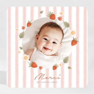 Remerciement naissance fraises acidulées pochette duo