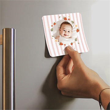 Remerciement naissance fraises acidulées - Mise en situation