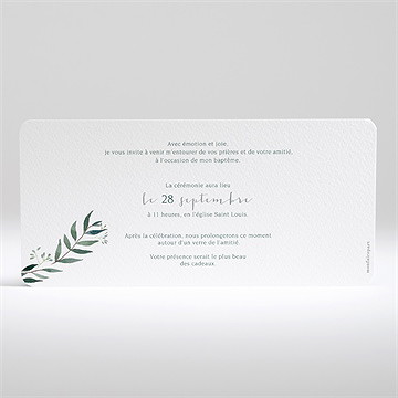 Faire-part de baptême adulte - Dos du faire-part