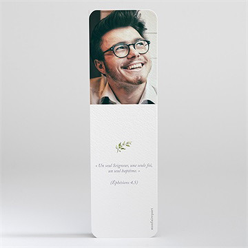 Signet baptême adulte religieux - Dos du signet