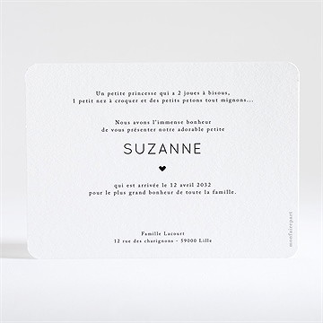 Faire-part naissance notre grand bonheur - Dos du faire-part