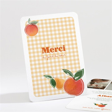 Remerciement naissance vichy fruité avec graines