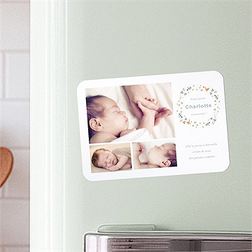 Faire-part naissance tendres animaux magnet