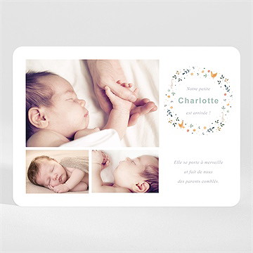 Faire-part naissance tendres animaux magnet - Mise en situation