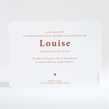 Faire-part naissance rayures estivales - Dos de la carte