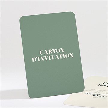 Carton d'invitation mariage tons vert sauge