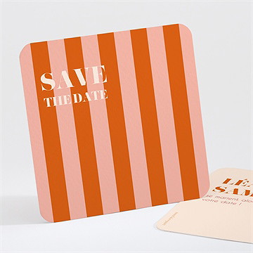 Save the Date mariage orange et fuchsia