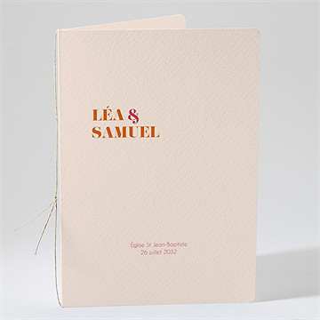 Livret de messe mariage orange et fuchsia