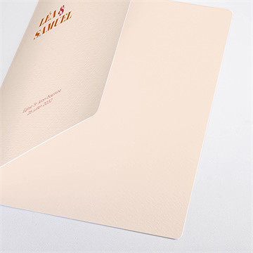 Livret de messe mariage orange et fuchsia - Détail du livret
