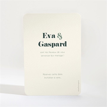 Save the Date mariage tons vert sauge - Dos de la carte