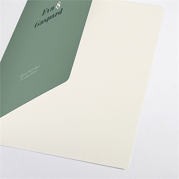 Livret de messe mariage tons vert sauge - Détail du livret