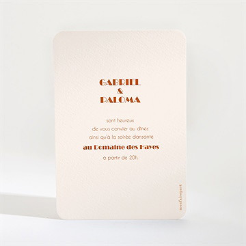 Carton d'invitation mariage terracotta estival - Dos du carton