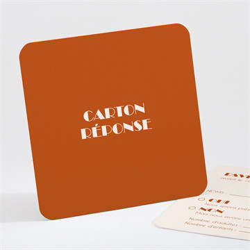 Carton réponse mariage terracotta estival pocketfold