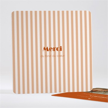 Remerciement naissance rayures terracotta