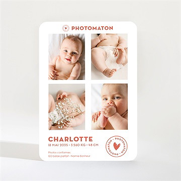 Faire-part naissance cabine photomaton - Mise en situation