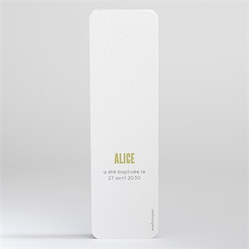 Signet baptême colombe d'espérance - Dos du signet