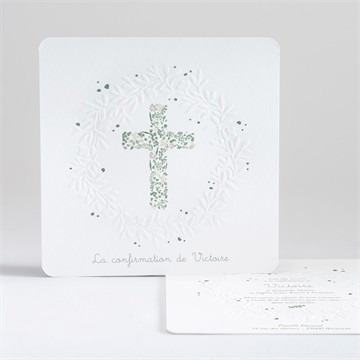 Faire-part confirmation croix liberty