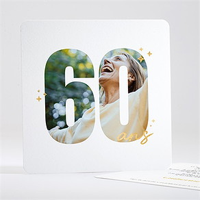 Invitation anniversaire photo 60 ans