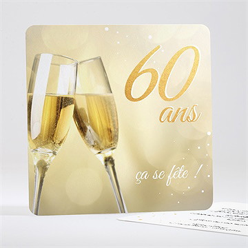 Invitation anniversaire anniversaire champagne 60 ans