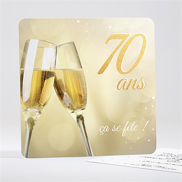 Invitation anniversaire anniversaire champagne 70 ans