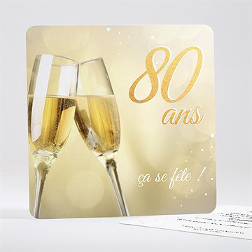 Invitation anniversaire anniversaire champagne 80 ans