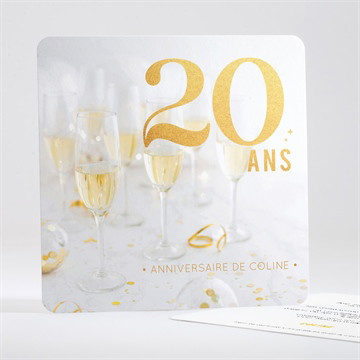 Invitation anniversaire 20 ans : champagne !