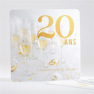 Invitation anniversaire 20 ans : champagne !