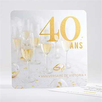 Invitation anniversaire 40 ans : champagne !