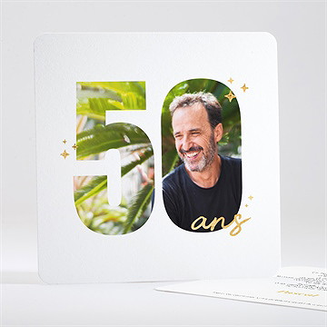 Invitation anniversaire photo 50 ans