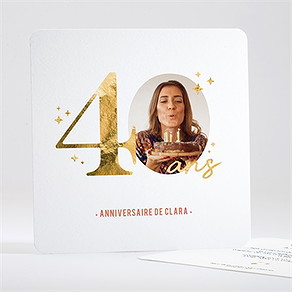 Invitation anniversaire paillette 40 ans