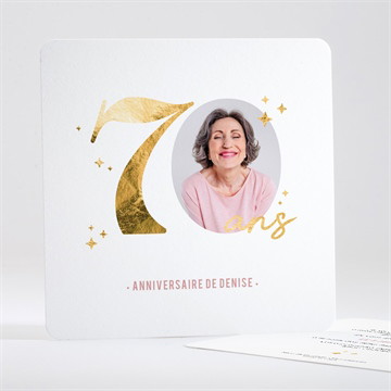 Invitation anniversaire paillette 70 ans