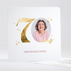 Invitation anniversaire paillette 70 ans