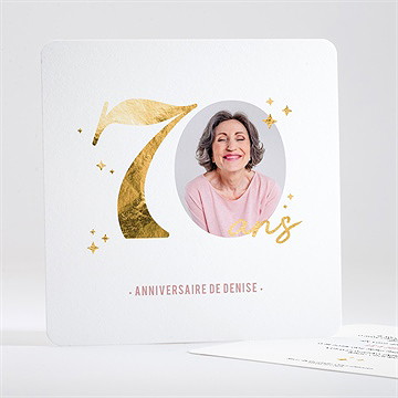 Invitation anniversaire paillette 70 ans