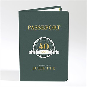 Invitation anniversaire passeport 40 ans