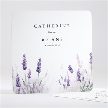 Invitation anniversaire lavande 60 ans