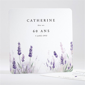 Invitation anniversaire lavande 60 ans
