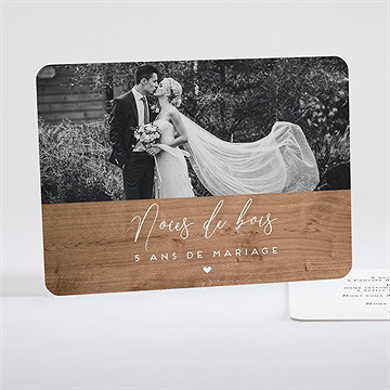 Invitation anniversaire de mariage noces de bois 5 ans