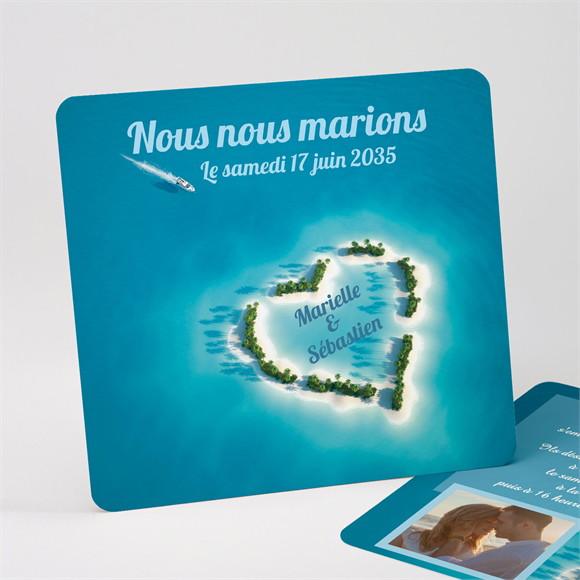 Faire-part mariage Eaux turquoises Océan réf.N31114
