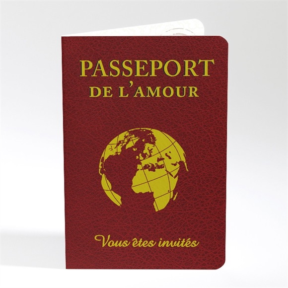Faire-part mariage Passeport de l'Amour réf.N40180