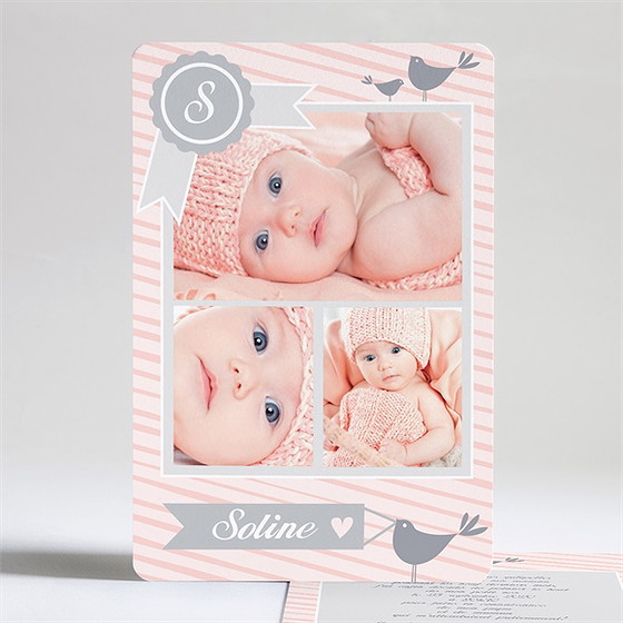 Faire-part naissance tendre et délicat