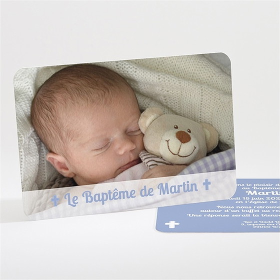 Faire-part de baptême bandeau programme