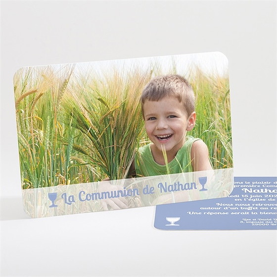 Faire-part communion original recto verso