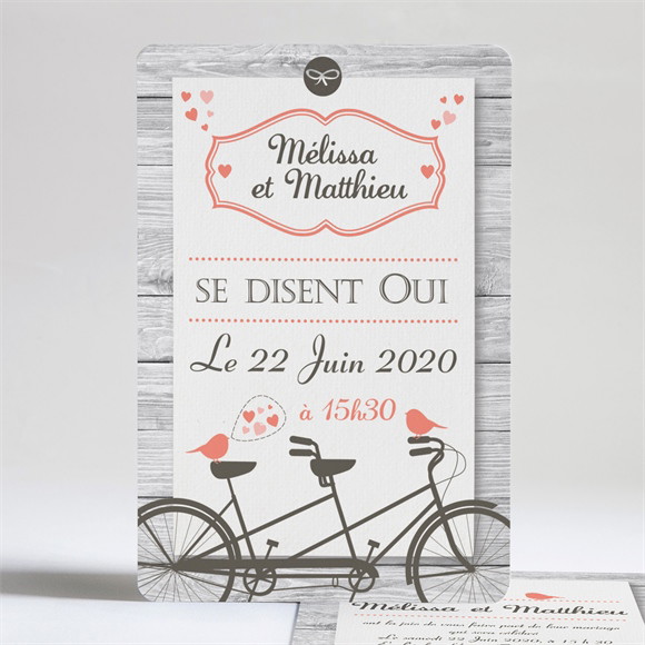 Faire-part mariage Oiseaux vintage réf.N24135