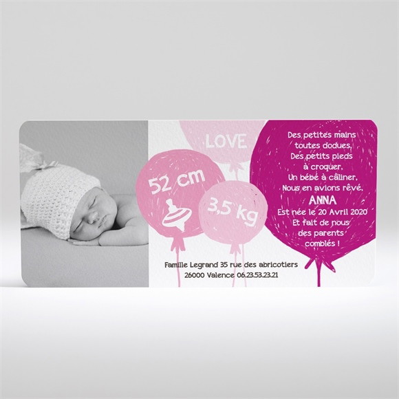 Faire-part naissance Comme dans un rêve réf.N13009