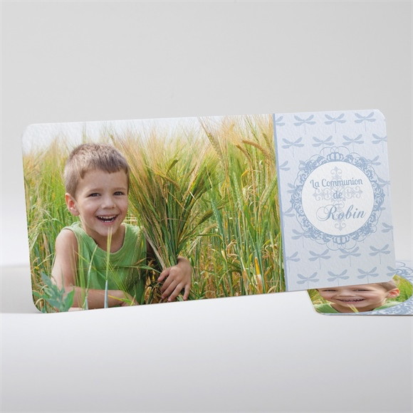 Faire-part communion Libellules baroques réf.N13125