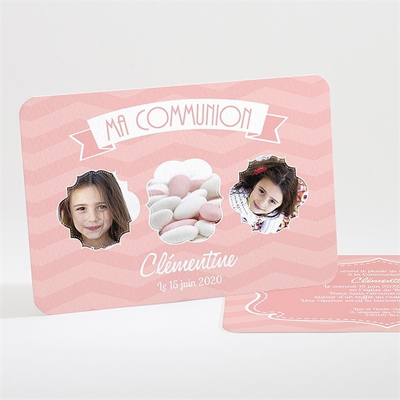 Faire-part communion petite photo de sa frimousse