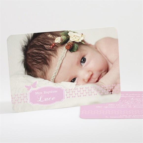 Faire-part de baptême Bandeau de colombes réf.N11149
