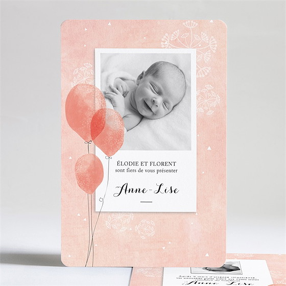 Faire-part naissance petits ballons aquarelle